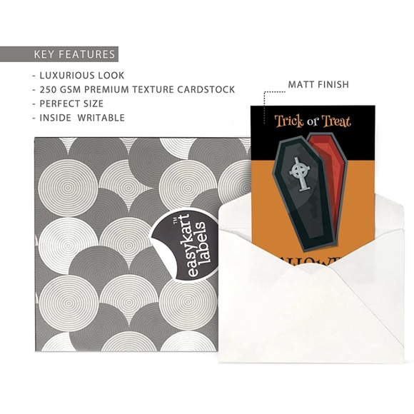 Easykart Labels 24 Halloween Cards Assortment - Picture 4 of 9